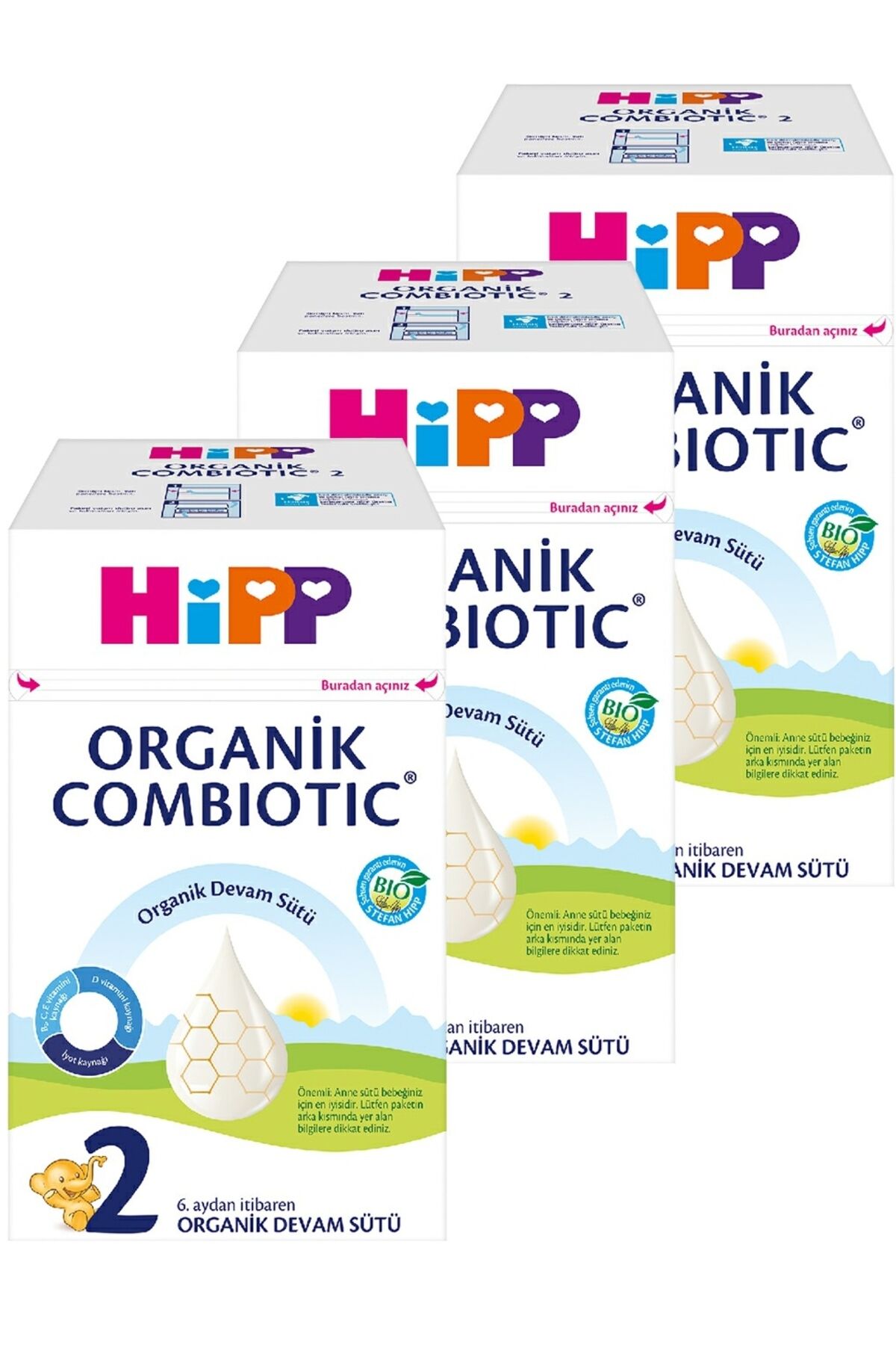 Hipp 2 Organik Devam Sütü Combiotic 800 gr X 3 Adet