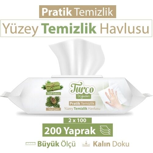 BABY TURCO 100 LÜ ISLAK HAVLU YÜZEY TEMİZLEYİCİ